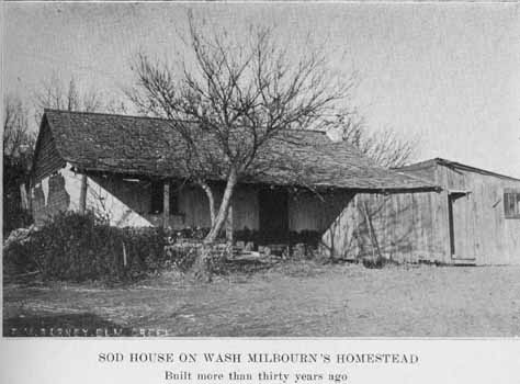 Sod House on Wash Milbourn's homestead