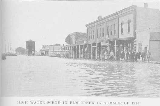 High Water Scene in Elm Creek, 1915