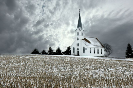 Zion Lutheran Church, North Shelton, Nebraska in Winter