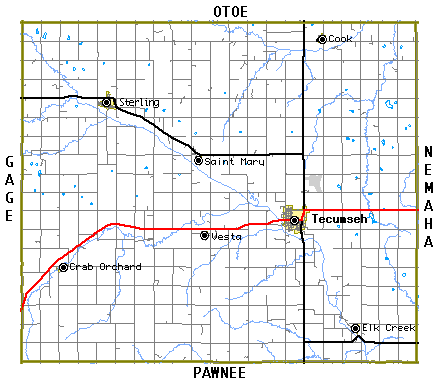 Johnson Co. road/highway map.