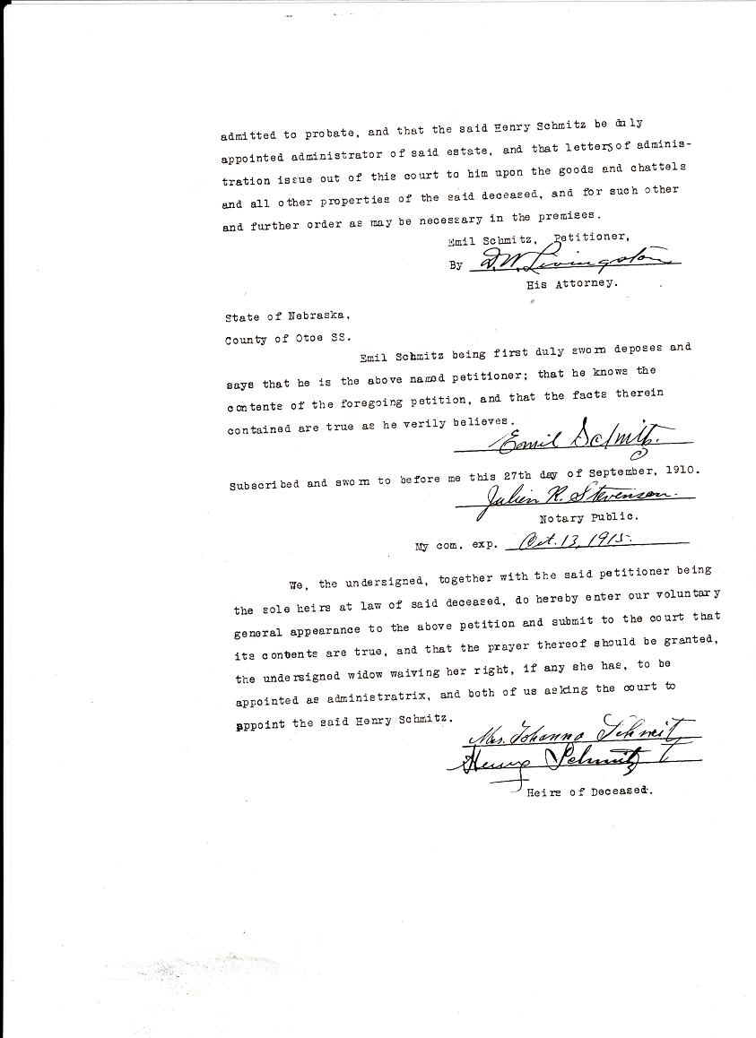 page 2 of
        Probate Petition