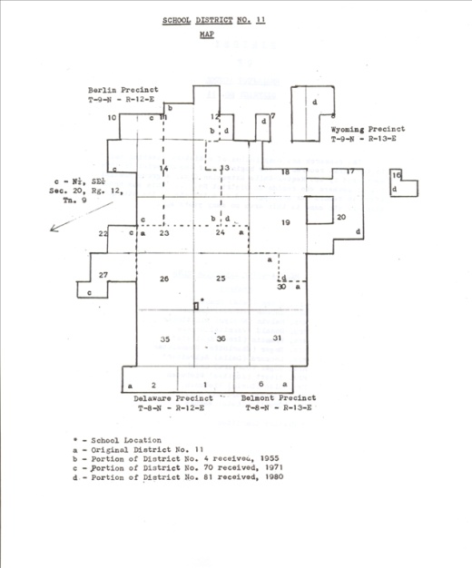 Smallfoot School 1868-1980, District 11, Otoe County Nebraska