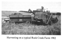 Harvesting on a typical Rock Creek Farm in 1982.