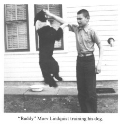Marv Lindquist training his dog