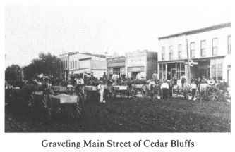 Graveling Main Street of Cedar Bluffs