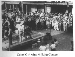Colon Girl wins Milking Contest