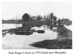 Dale Roger's farm in 1978 flood near Memphis