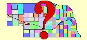 Nebraska Map with large question mark