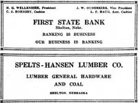 First State Bank, and Spelts-Hansen Lumber Co.