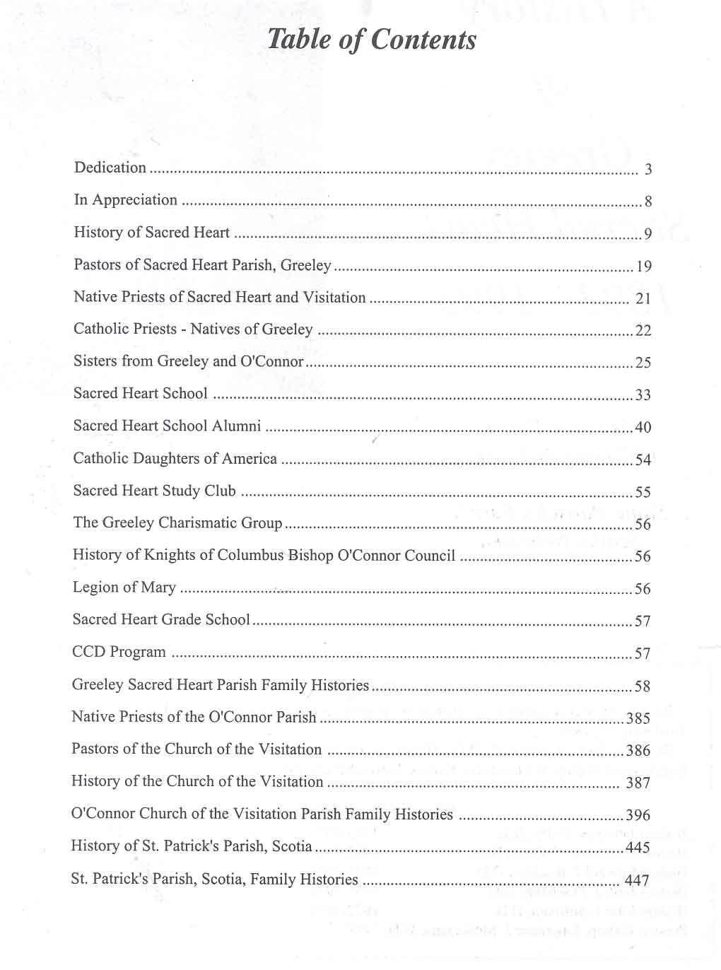 Table of Contents