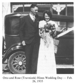 Otto and Rose (Travnicek) Hines Wedding Day -- Feb. 26, 1935