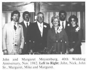 John and Margaret Meysenburg, 40th Wedding Anniversary