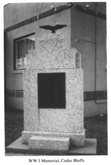 WW I Memorial, Cedar Bluffs